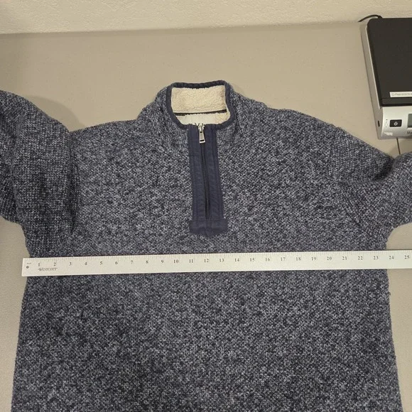 Orvis Classic Collection Sherpa Lined 1/4 Zip Sweater Fleece Mens L Logo Patch - Picture 10 of 15